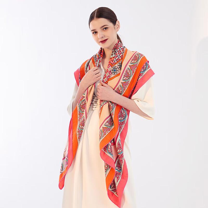 Aurora Silk Wool Blend Square Scarf