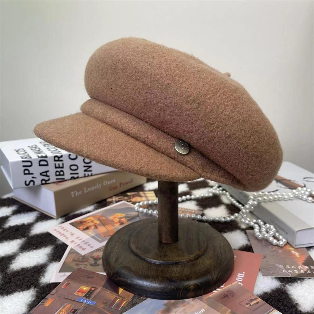 Woll-Barett für Damen Herbst Winter Vintage Gestrickt Warmes Modeaccessoire