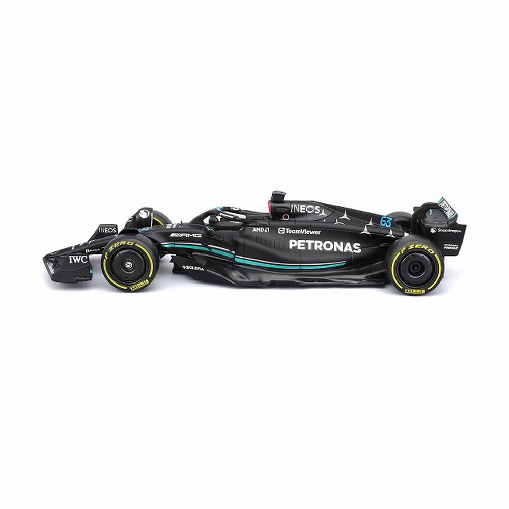 Bburago 1/24 Scale Mercedes-AMG Petronas F1 Team W14 (2023) E-Performance No. 63 with G. Russell Figure (Window Box) - Finished Model (BUR28037R)