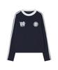 AWESOME STUDIO Football Line Color Block Long Sleeve Tee Wine