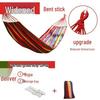 Canvas Hammock for Camping - Anti-rollover Design, Single/Double Person, Outdoor Swing with Curved Support
