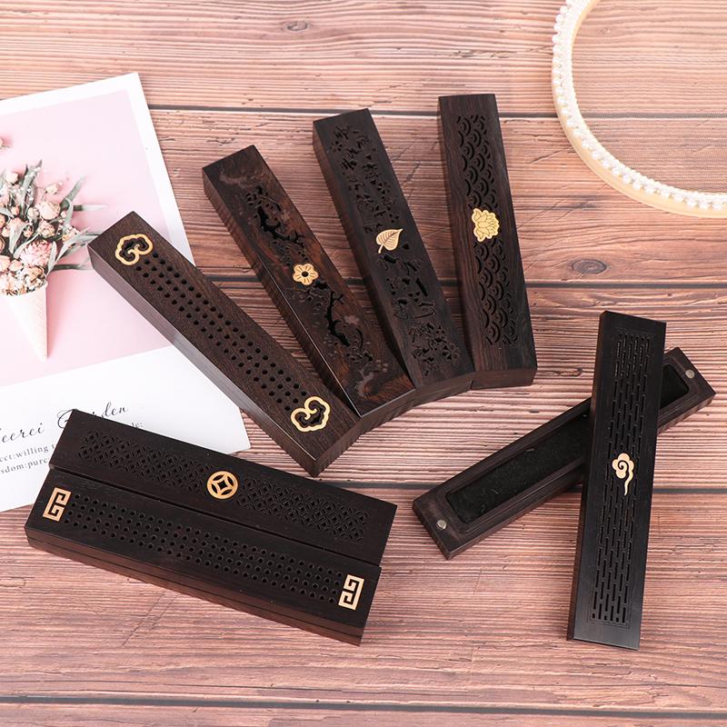 Creative Handmade Hollow Sandalwood Lying Box Wood Joss Stick Incense Holder