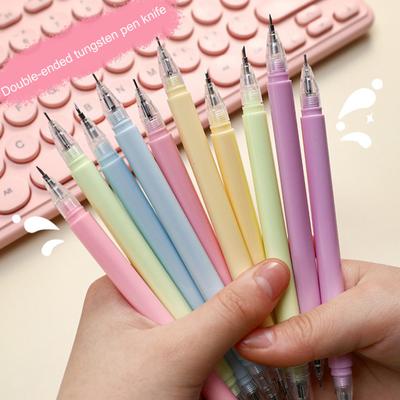 2Pcs/Set Cutter Pen Smooth Writing Even Ink Discharge Sturdy Crafting Paper Scrapbook School Supplies