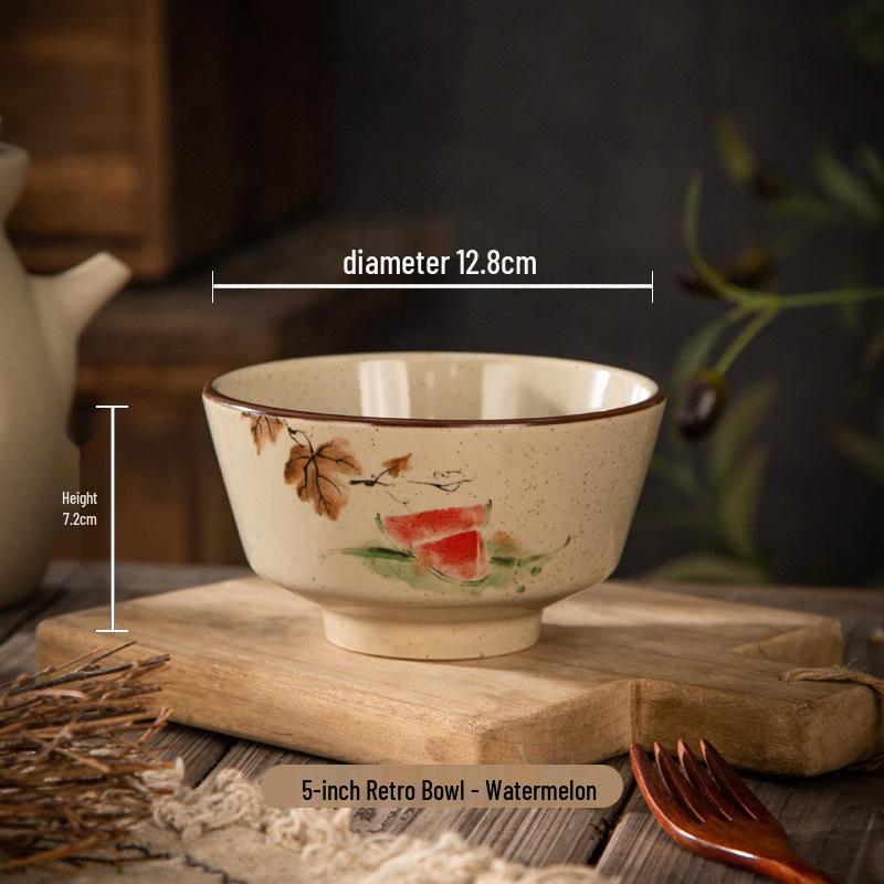Vintage Ink Wash Ceramic Dòulì Noodle Bowl - High-Footed Underglaze Tableware for a High-End, Unique Feel.