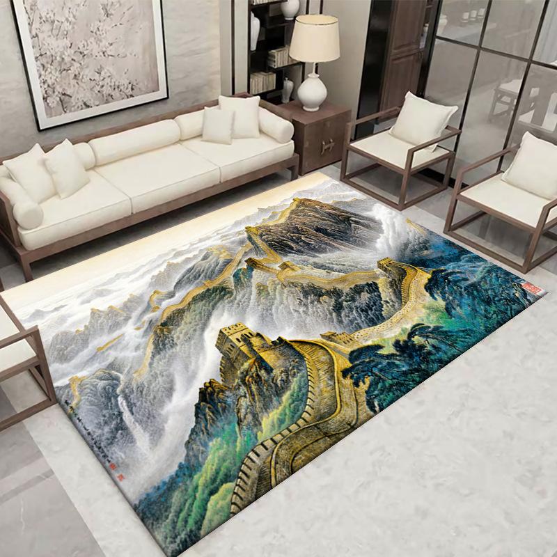 

Living Room Carpet Decor Non-Shedding & Easy Care & Blue Decoration Home 100*160cm