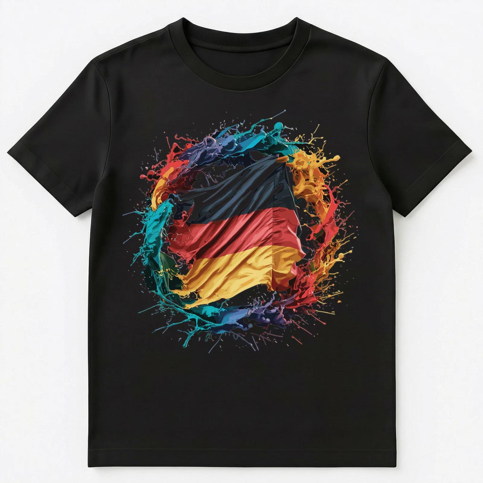 

Colorful Paint Splash Germany Flag Art Graphic Unisex T-Shirt M