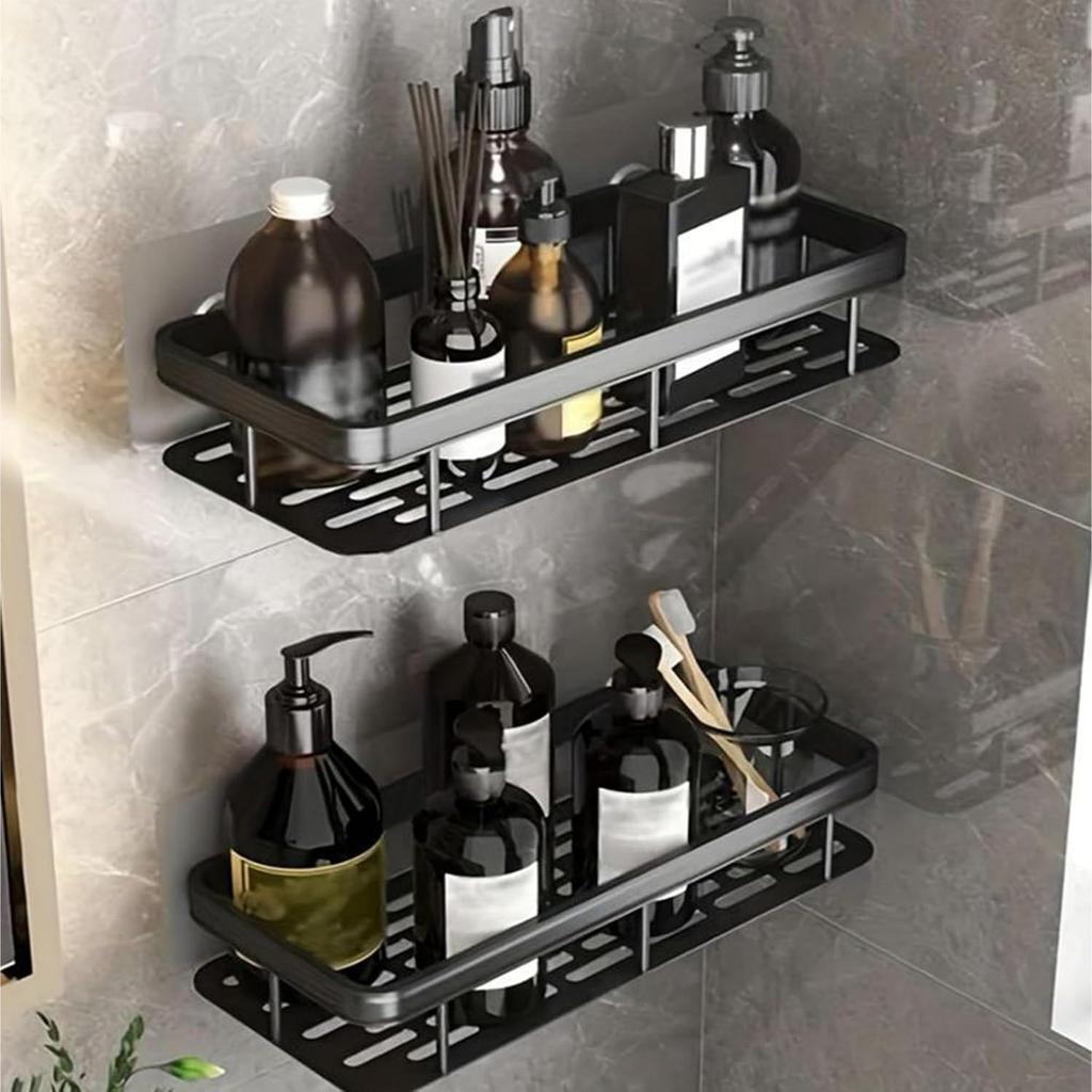 Self-Adhesive Multipurpose Wall Mounted Bathroom Shelves | Space-Saving Storage Organizer Racks for Bathroom and Kitchen Accessories