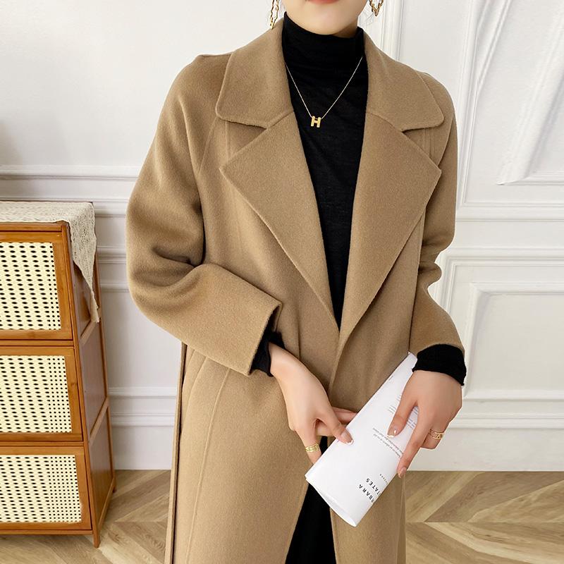 100% Wool Women Coat MODERN NEW SAGA Autumn Wool Long Coat Handmade Pea Coat Winter Warm Wool Long Jacket Overcoat