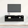 TV Wall Cabinet Black Oak Effect 100 x 30 x 30 cm
