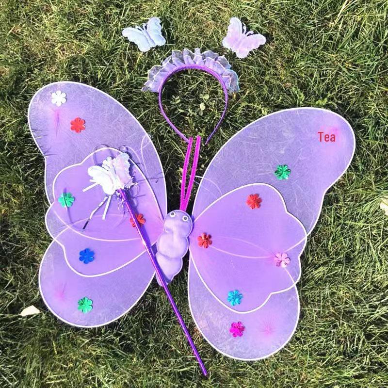 LED20 Luminous Butterfly & Angel Wings Toy Set for Kids - Three Pieces