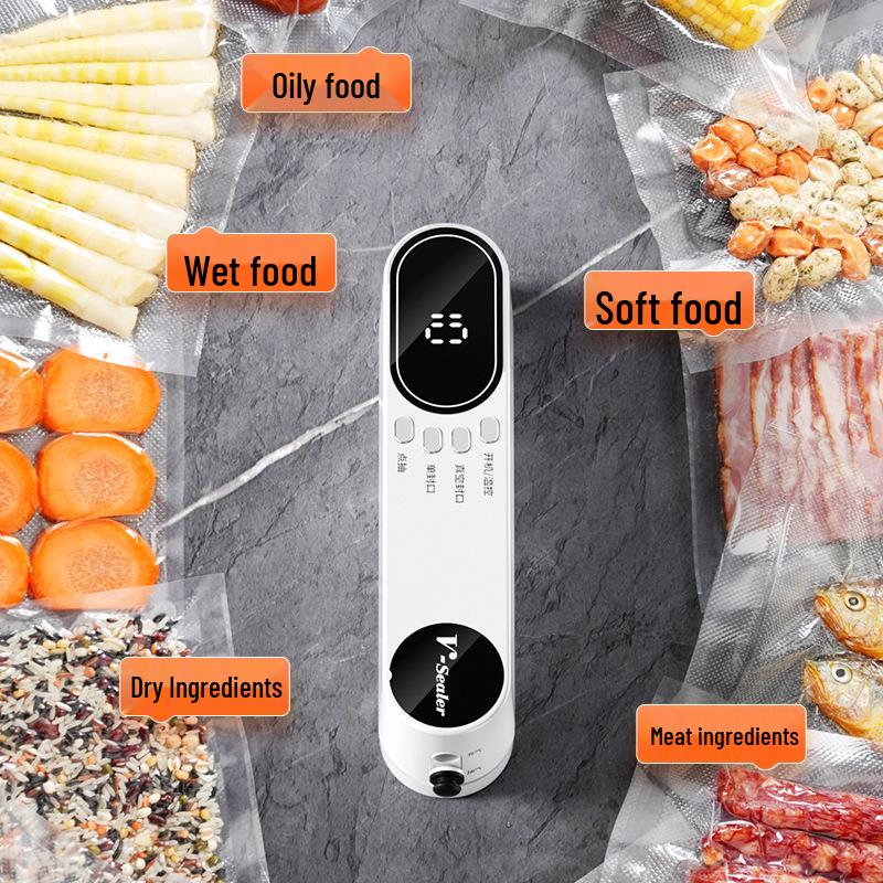 Automatic Mini Vacuum Sealer with Digital Display for Dry & Wet Food Preservation