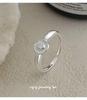 Cuiyan S925 Silver Korean Oval Ring - Women's Japanese Pattern Niche Open Index Finger Ring, Cold Fashion Style