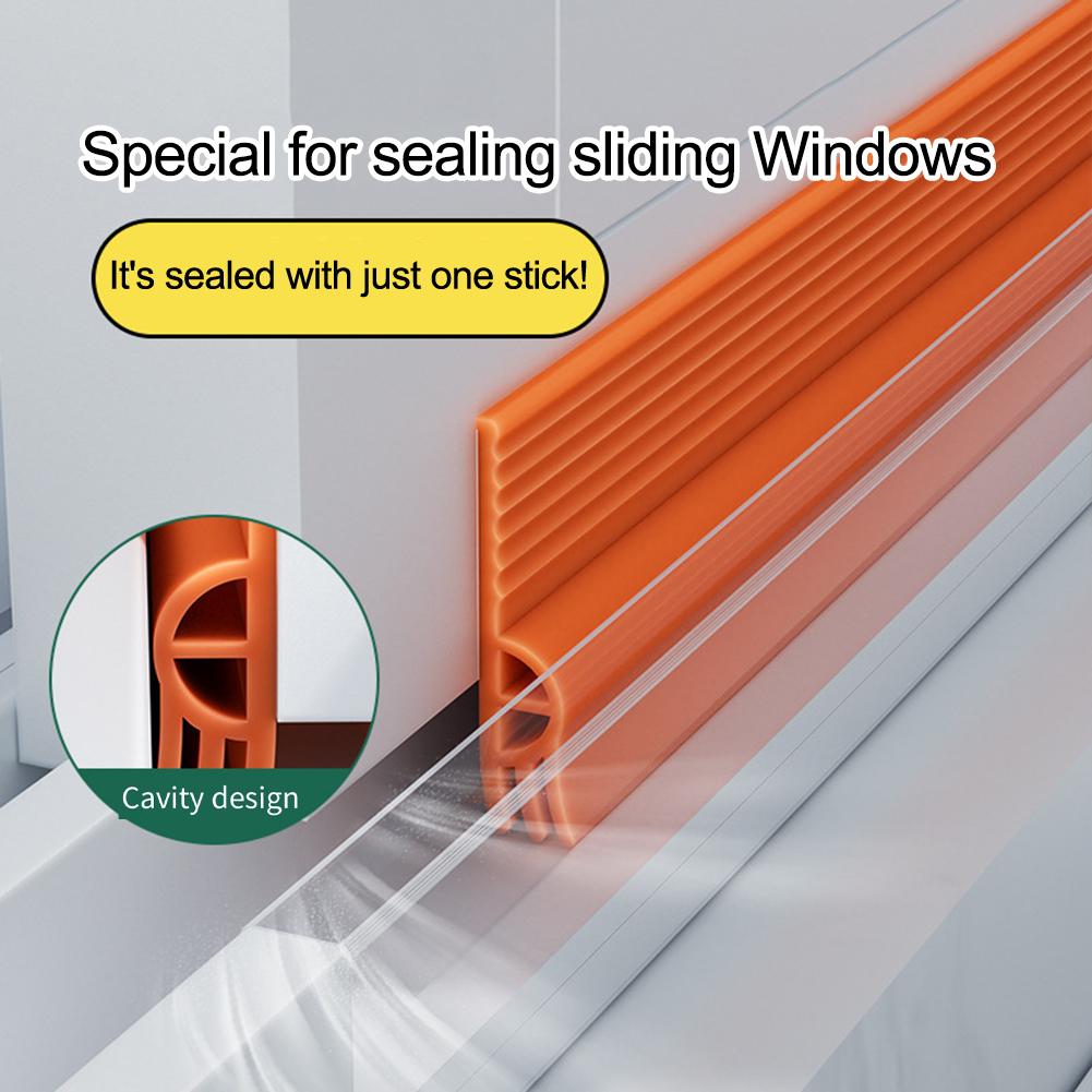 2M/Roll Sliding Window Weather Strips TPE Flexible Cuttable Door Bottom Sealing Strip Soundproofing Windproof Seal Strip Tape