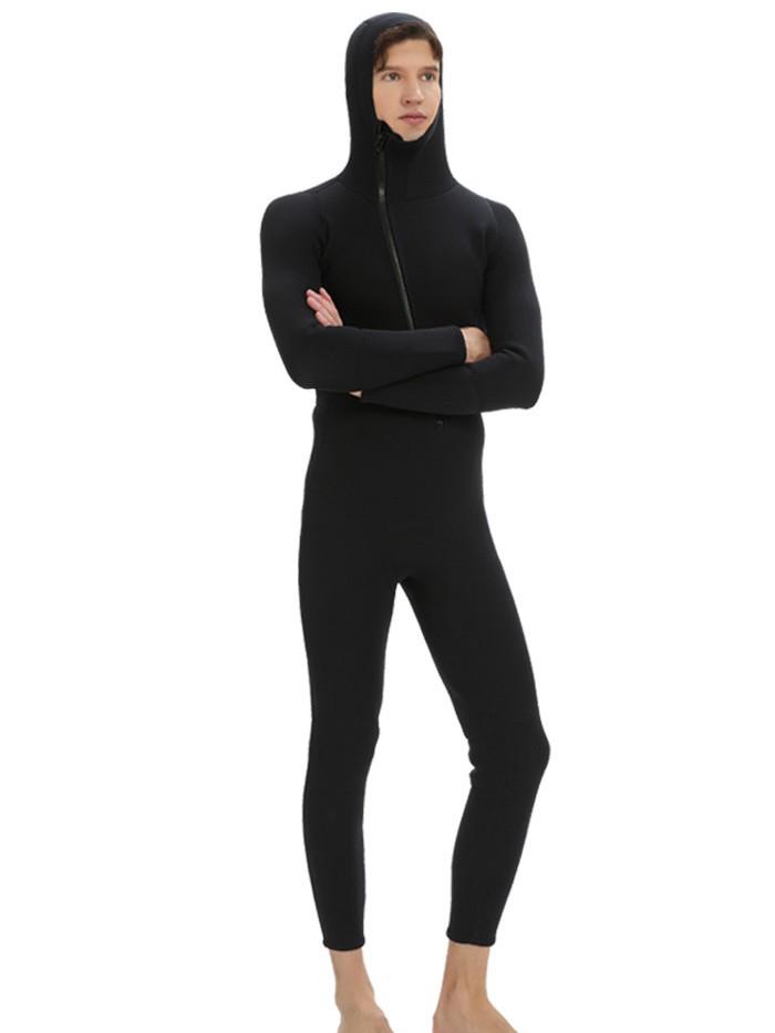 Herren 3mm Neopren Ganzkörper-Neoprenanzug, Rückenreißverschluss, Warm für Schnorcheln & Wintertauchen