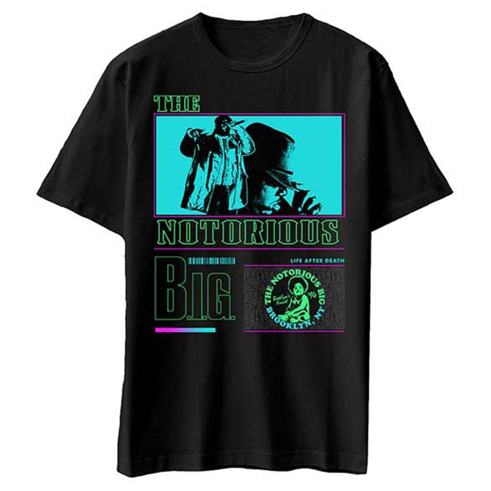 Men's Notorious B.I.G. Life After Death Neon Slim Fit T-shirt X-Large Black