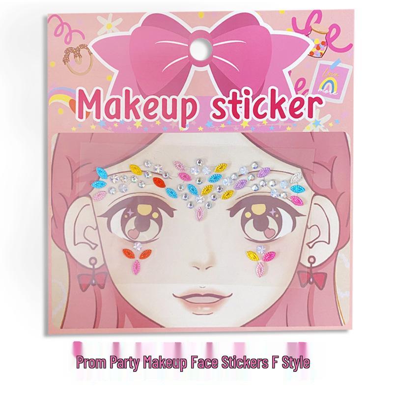 Kids' Cartoon Bindi & Forehead Diamond Stickers for Masquerade Party Dress-Up