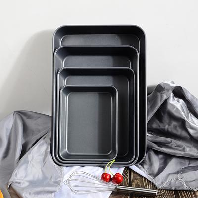 Rechteckiges Serviertablett aus Kohlenstoffstahl, Obstteller, antihaftbeschichtet, tiefe Pfanne, Kuchen, Brot, Kekse, Form, Küchenutensilien