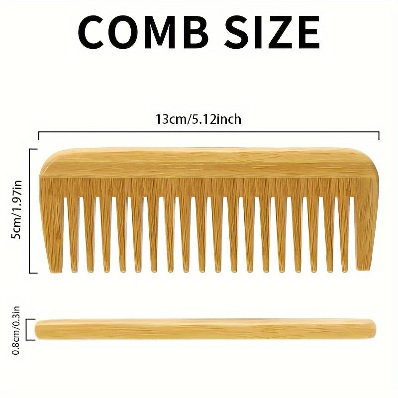 A Bamboo and Wood Hair Comb for Both Men and Women, Featuring A Wide-Toothed Design for Curling Hair and Grooming Beards