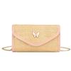 Straw Small Bag New Fashionable Women's Small Bag One Shoulder Crossbody Chain Bag Butterfly Woven Small Square Bag