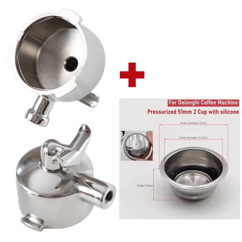 Doppelauslauf Siebträger 51mm Für Delonghi EC685 EC680 Espressomaschine Filter Siebträger 51mm Delonghi Zubehör
