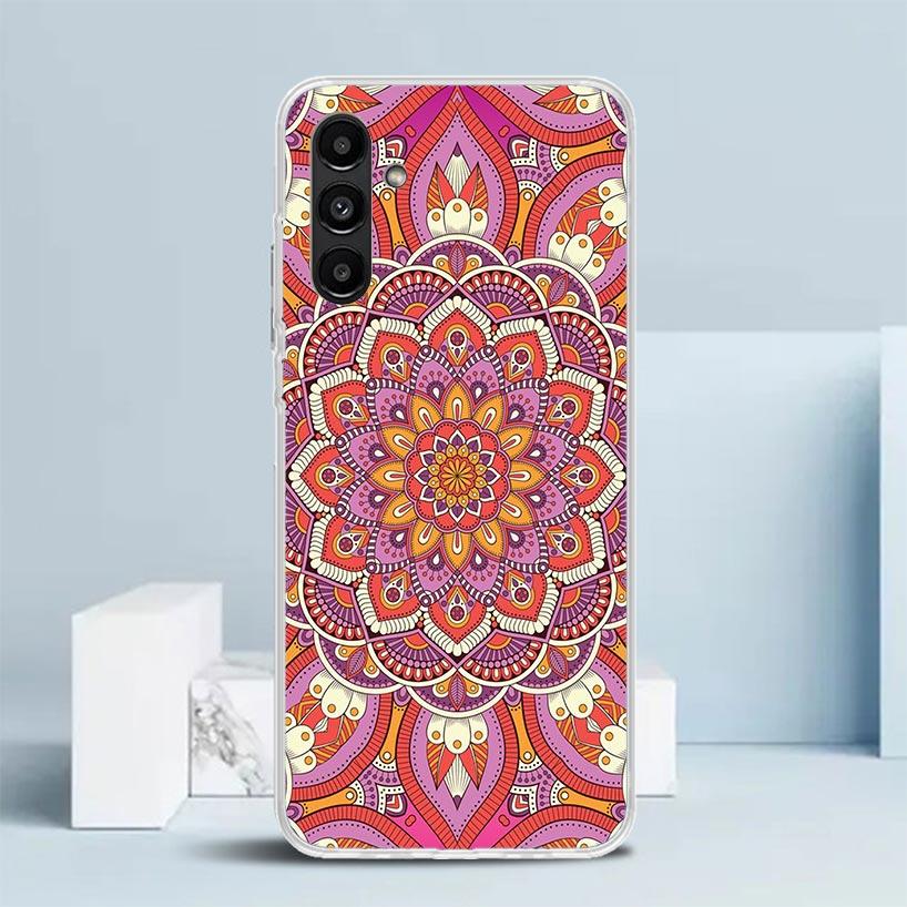 Totem Mandala Colorful Flower Phone Case For Samsung Galaxy A17 A37 A57 A16 A15 A14 A13 A56 A55 A54 A53 A36 A35 A34 A33 A26 A25