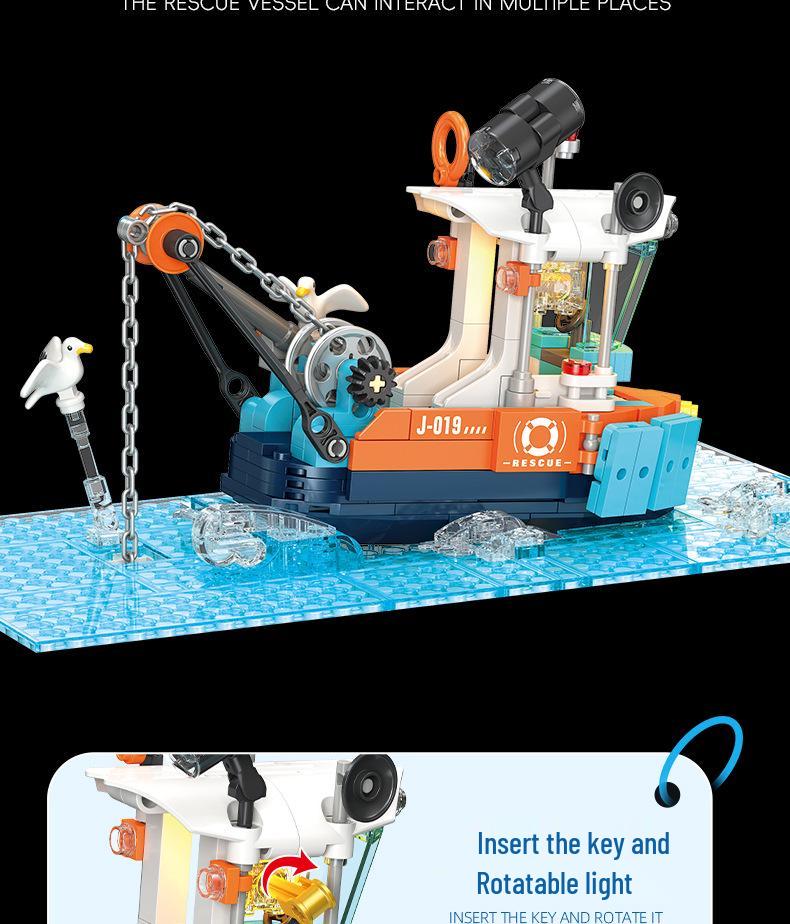 Diving Adventure Fish Tank Model - JJ9219 Building Blocks Educational Toy for Children