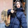 Han Fan thickened puff down cotton clothes women's winter new loose warm zipper hooded jacket