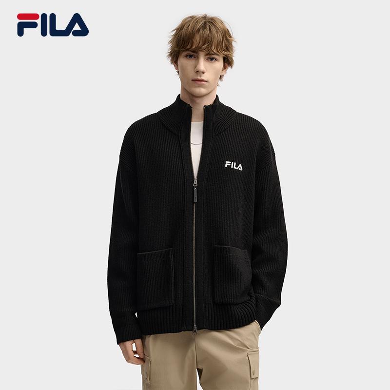 Fila Original Casual Sports Fashion Versatile Soft Comfortable Warm Loose Knit Sweater Unisex Sweater F51U549405FBK
