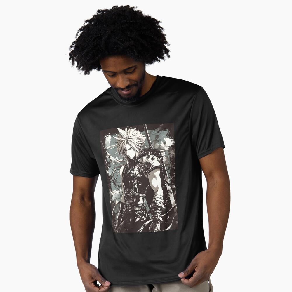 Cloud Strife2 Final Fantasy Gift T Shirt for RPG Gamer 100 Cotton Printed Tee Mens Short Sleeve Graphic Clothes All Size Tops