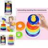 Baby Stacking Rainbow Tower Toy For Infants 6-12 Months Enhances Motor Skills
