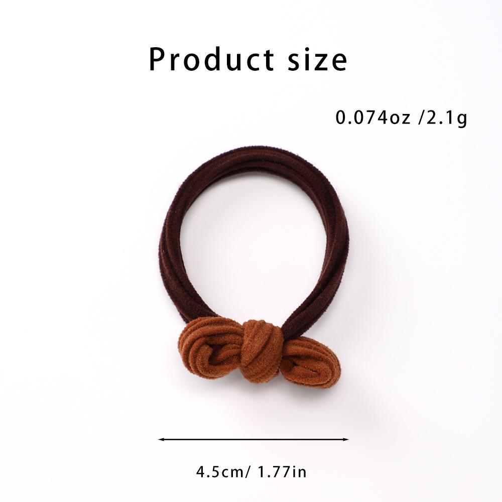 Nago Korean-Style Girls' Bow Hair Tie - Simple, Durable, High-Elastic Double Ponytail Holder