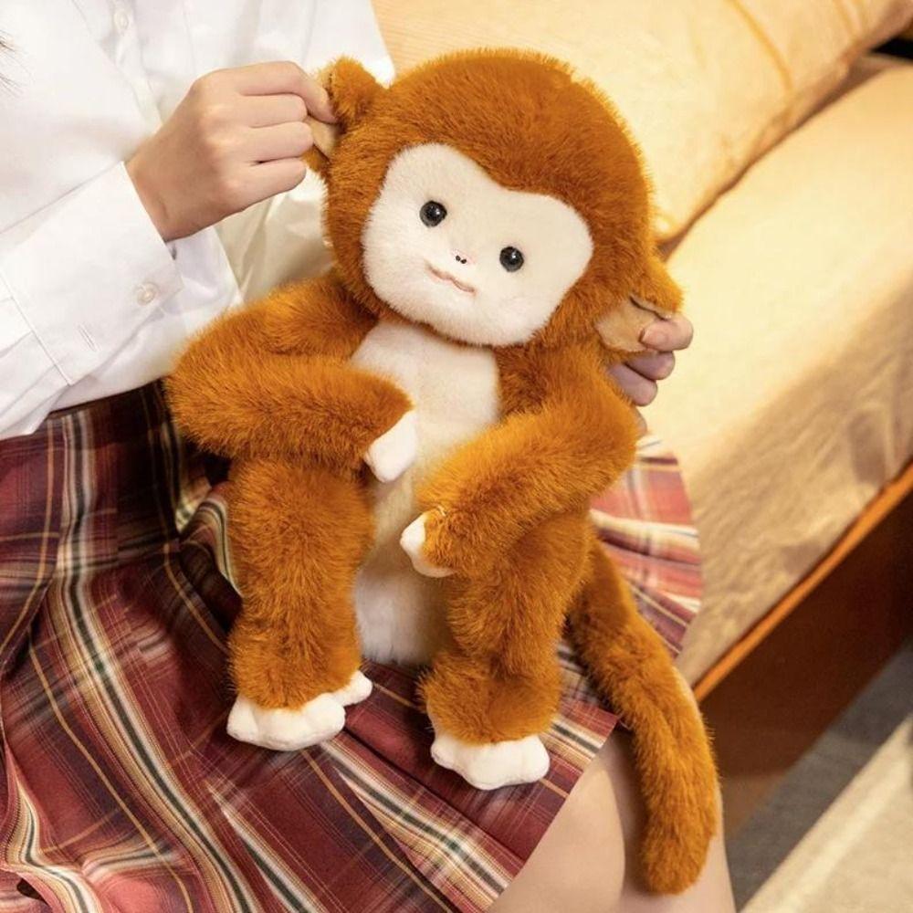 PP-Baumwolle gefüllte Affenpuppe flauschiges Tier Affe Plüschpuppe Heimdekoration