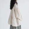 Loose Round Neck Long Sleeve Color Woven Casual Pullover Doll Blouse For Women
