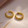 Xia Ling 18K Gold-Plated Stainless Steel Hoop Earrings - Light Luxury Design for Women