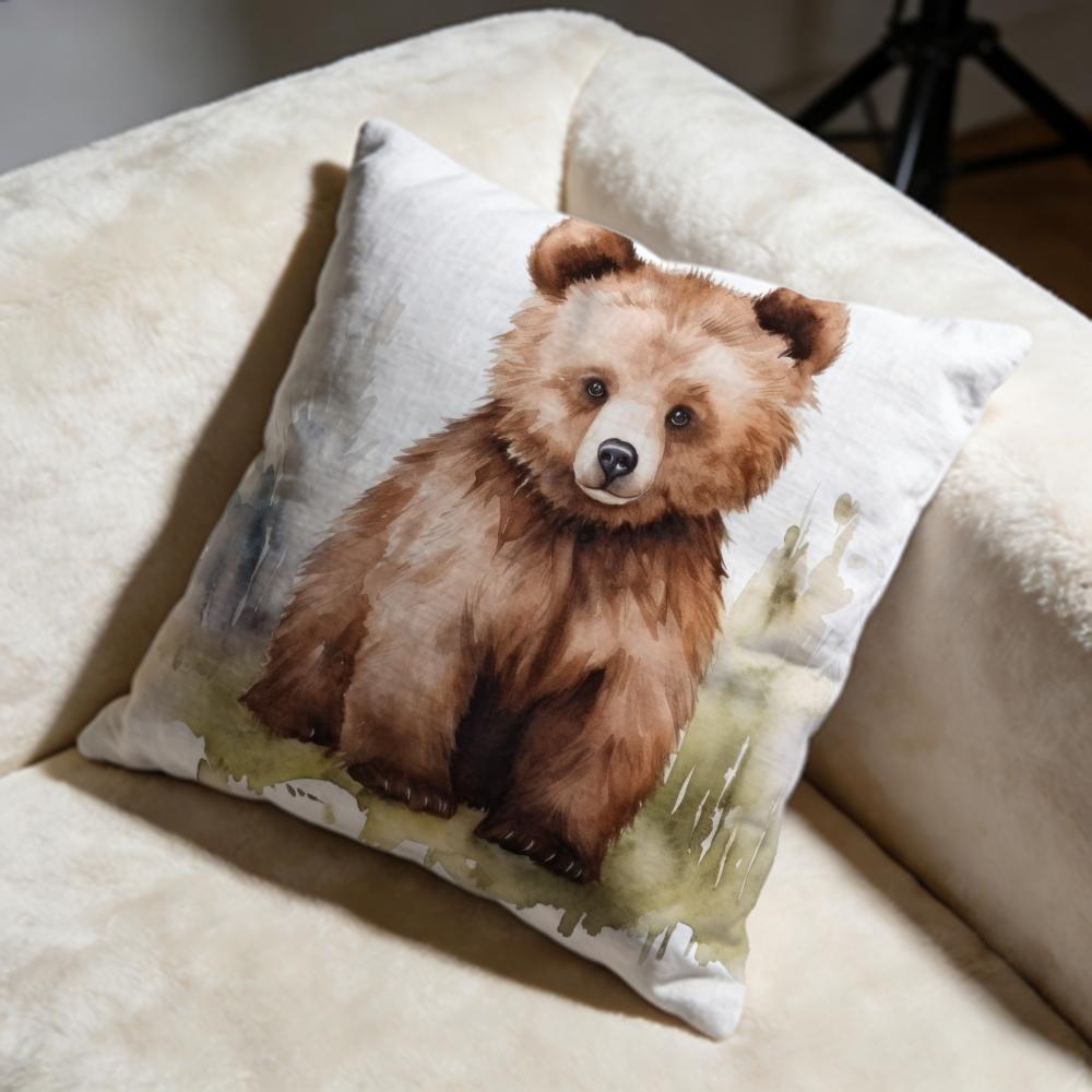 Hot HHoney Bear Paintinged Cushion Cover Soft Decorative Pillow Case Suitable for Bedroom Sofa Car Travel Use