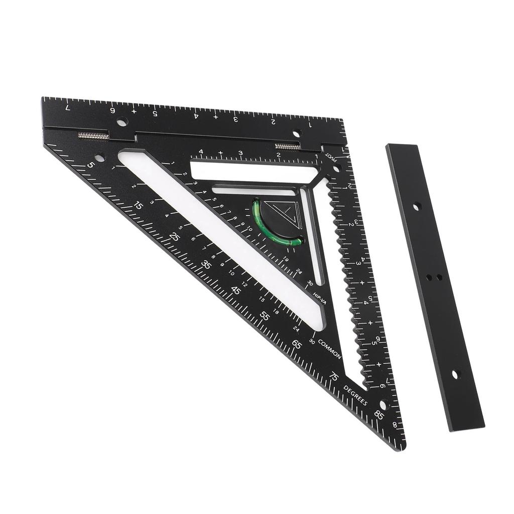 Carpenter Square Layout Tool Black Color Aluminium Alloy Triangle Ruler Rafter Square for
