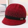Winter new middle-aged and elderly hats women's fleece warm women's ear protectors knitted wool hats mother grandma hats women