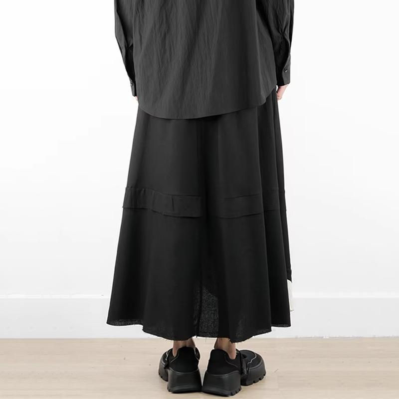 Xitao Contrast Color Asymmetrical Pocket Skirt HQQ2444