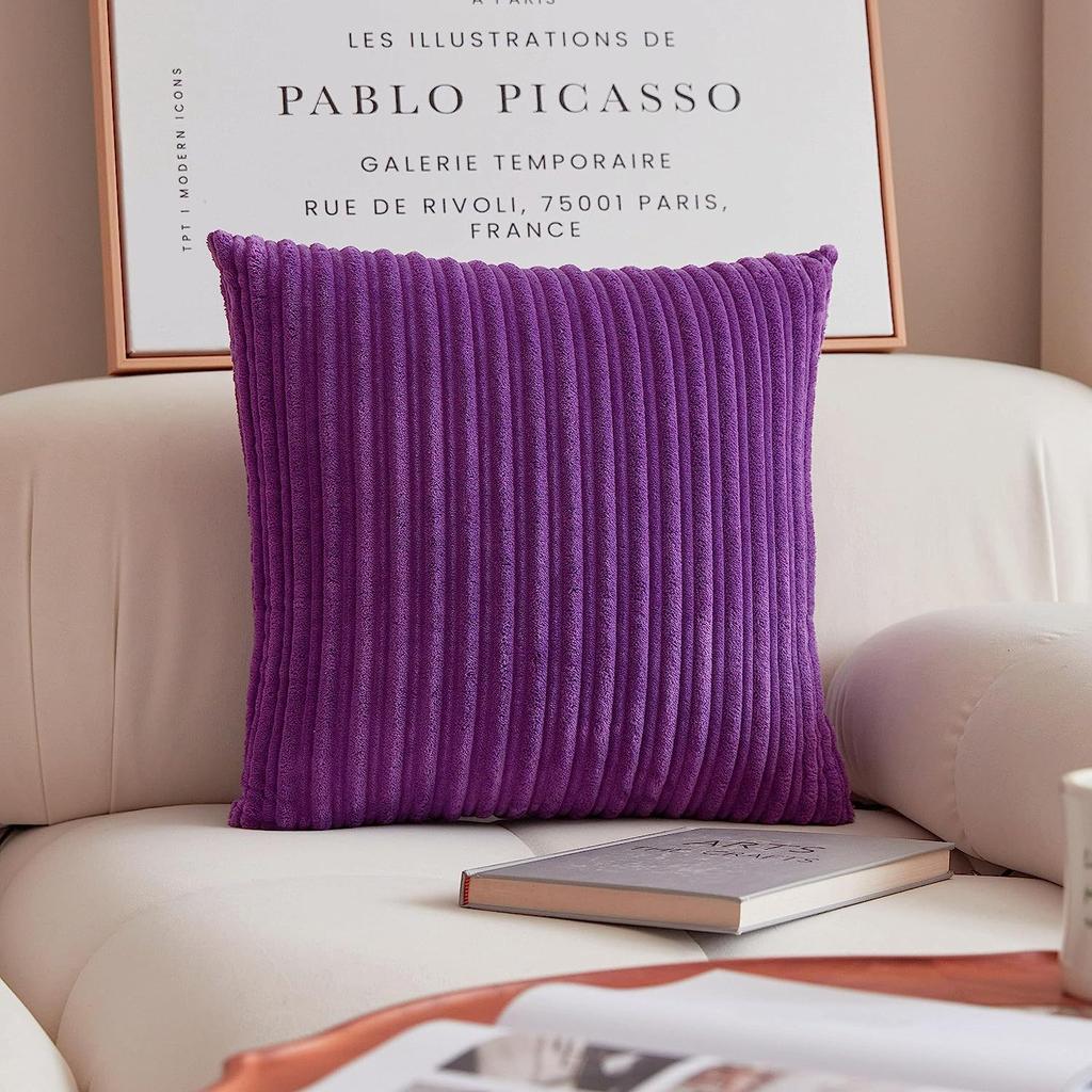 Cord Samt Dick Gestreiftes Kissen Kissenbezug Sofa Dekokissenbezug Bettkissenbezug