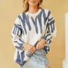Lazy Wind Pullover Sweater Women's Fall and Winter Loose Sweater Korean Version of The Printed Knit Sweater Cozy Versatile Fashion