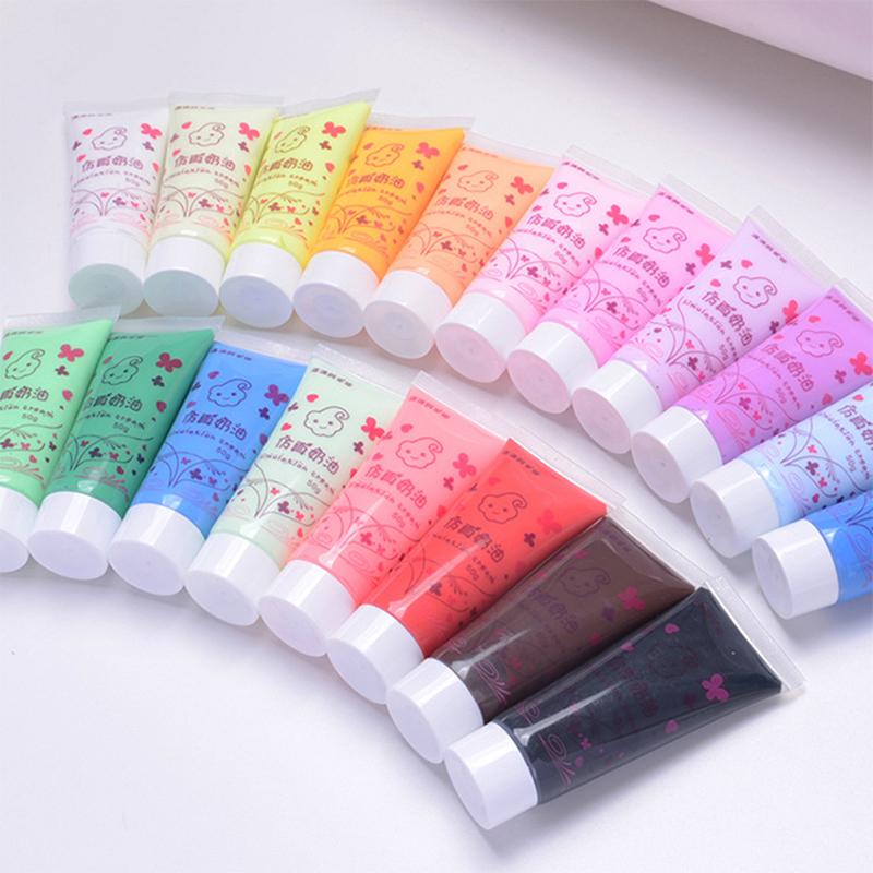 1Pcs (50Ml) Resin Diy Fake Whipped Cream Clay Simulation Cream Gel Antifreeze Mobile Shell Beauty Diy Craft Soft Clay Decoration