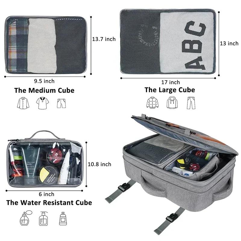 Large Capacity Travel Expandable Large Suitcase Backpacks With 4 Packing Cubes Water Resistant Luggage Daypack Backpack
