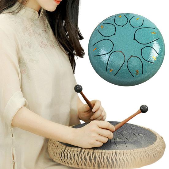 Steel Tongue Drum Rain Chime Hand Drums Sound Healing Instruments Chakra Tank Drum for Musical Education Meditation Yoga Zen