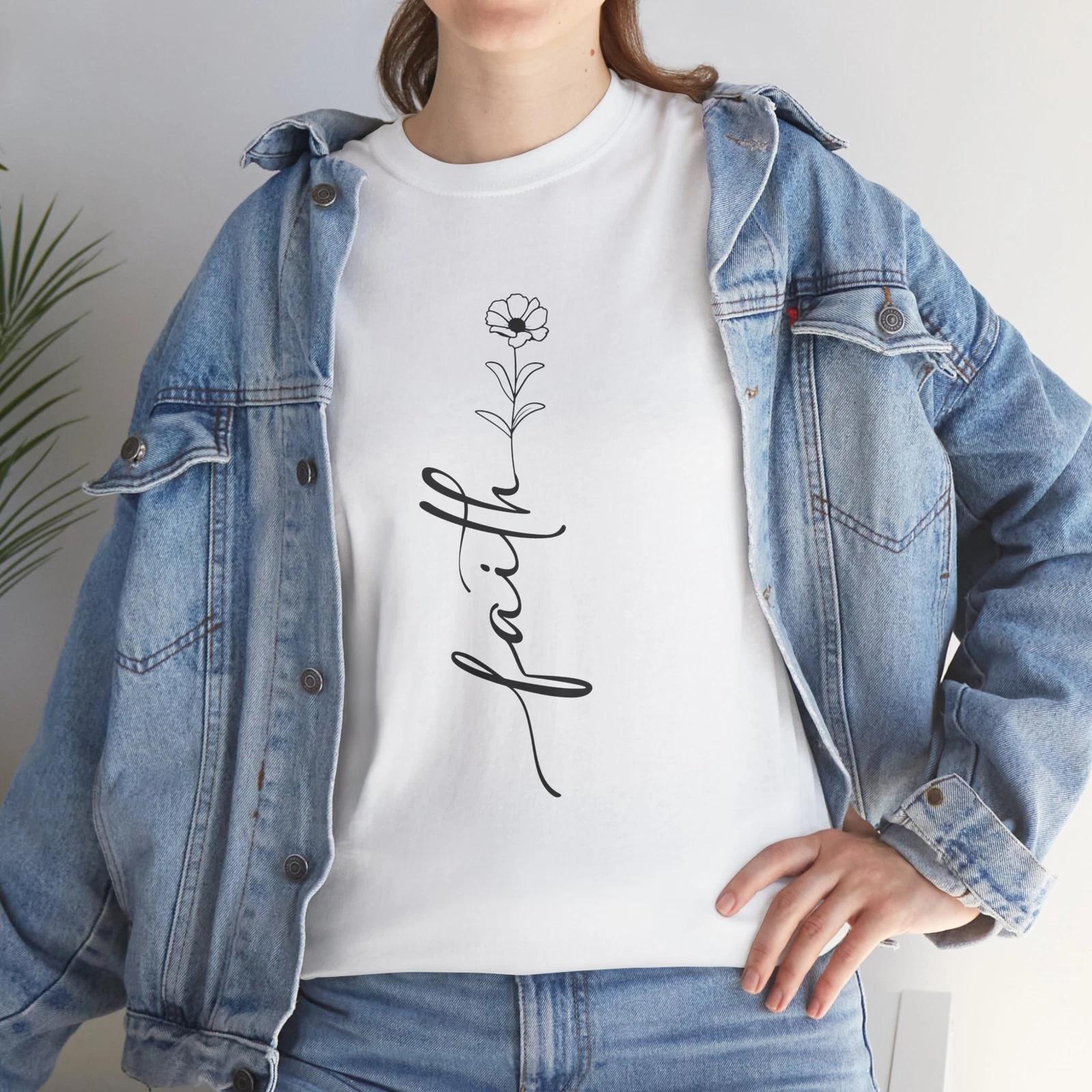 

Faith Jesus Wild FloweFloral T-Shirt - Exotic Flower Tee for Summer Beach Vibes XL