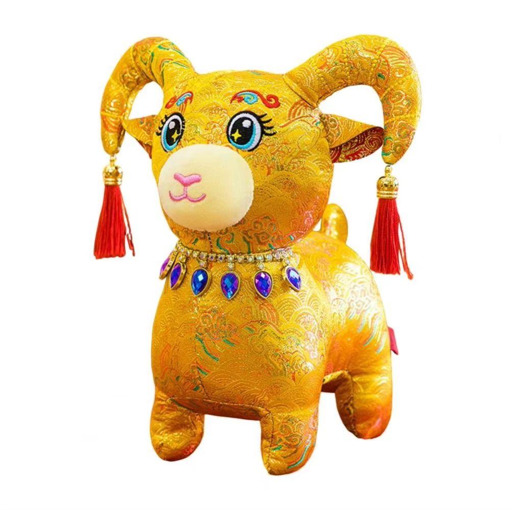 13/20/25/30cm Chinese Zodiac Sheep Toy Soft Fluffy Animal Mascot Cartoon Sheep Doll Car Decoration