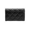 Chanel Classic Gold Buckle Flap Quilted Grainy Leather Wallet Women Wallet Black AP0214-Y01864-C3906
