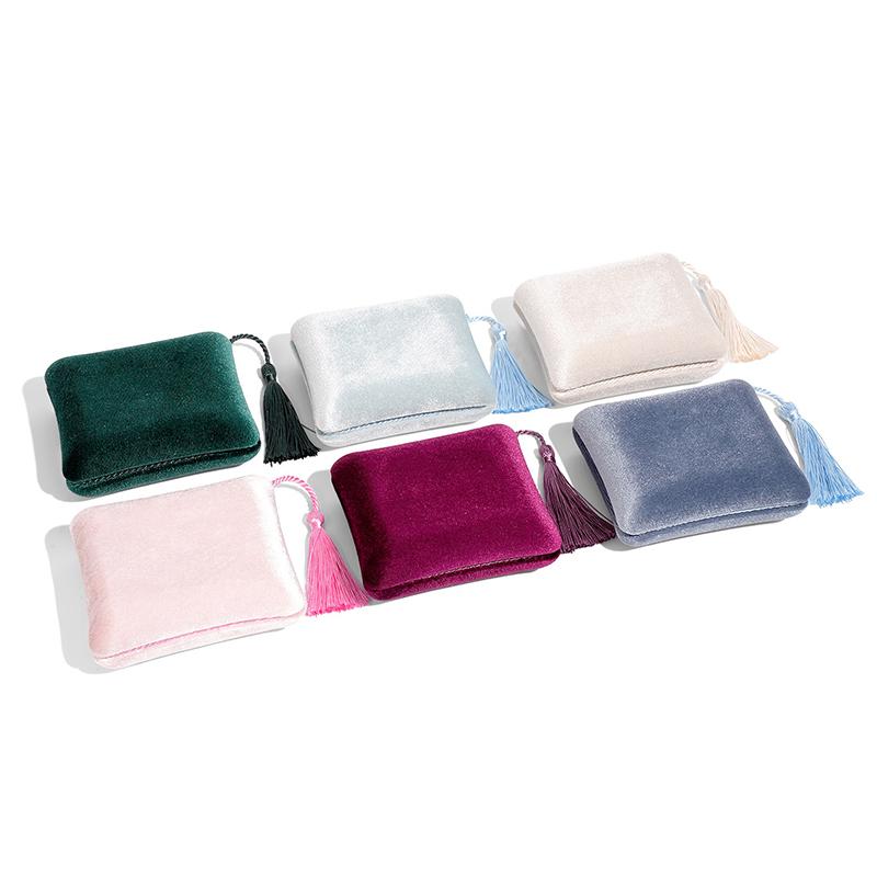 High Quality Velvet Tassel Jewelry Box Portable Simple Soft Jewelry Storage Box Multifunctional Jewelry Storage Packaging Box