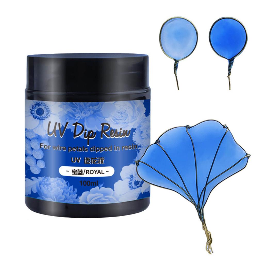 UV DIP Resin Glue for Wire Flower Petals Transparent Liquid Ultraviolets Curing Crystal Glue Jewelry Making for Beginner