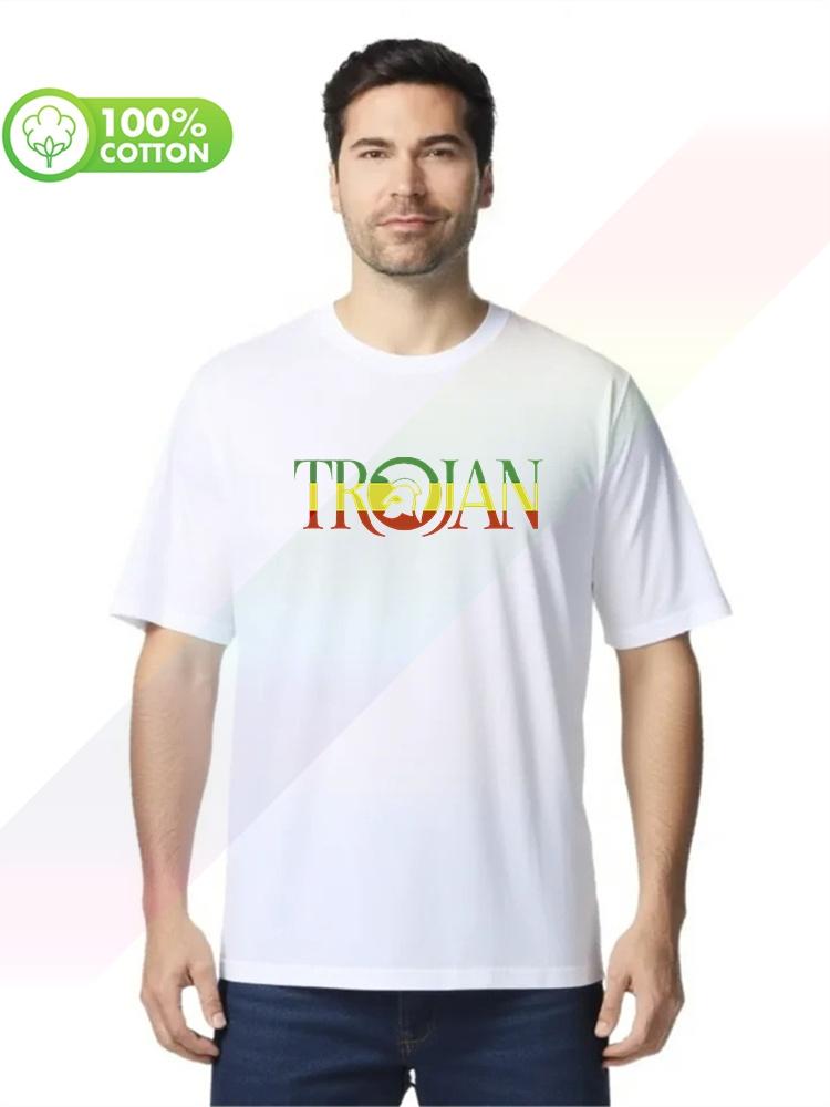 100 cotton round neck heavy weight Unisexs Tshirt Trojan Records Ska Reggae Rocksteady Fashion Brand Hip Hop S3XL Tops Tees