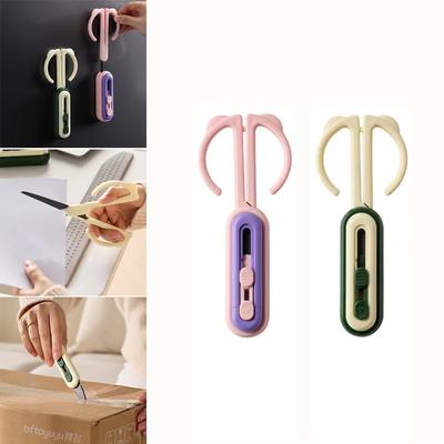 Magnetic 2-in-1 Scissors & Box Opener Multi-Function Household Cutter